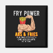 Grappig ABS Oefening French Fries Spieropbouw Bo Magneet (Voorkant)