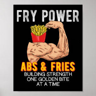 Grappig ABS Oefening French Fries Spieropbouw Bo Poster