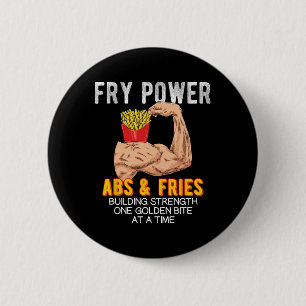 Grappig ABS Oefening French Fries Spieropbouw Bo Ronde Button 5,7 Cm