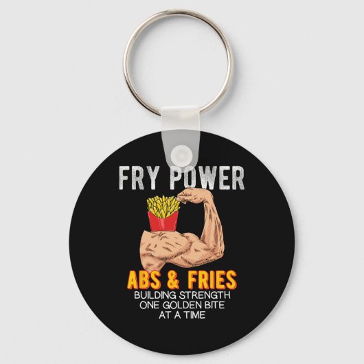 Grappig ABS Oefening French Fries Spieropbouw Bo Sleutelhanger (Voorkant)