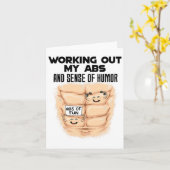 Grappig ABS Oefening Spier Bouw Bodybuilding Kaart (Gele Bloem)