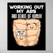Grappig ABS Oefening Spieropbouw Bodybuilding 1 Poster (Voorkant)