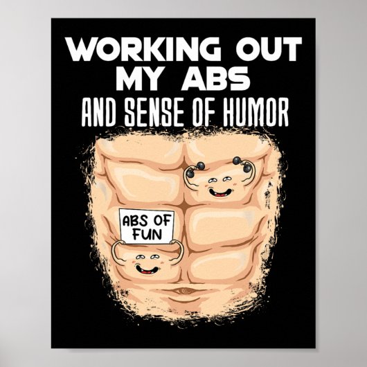 Grappig ABS Oefening Spieropbouw Bodybuilding 1 Poster (Voorkant)