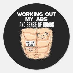 Grappig ABS Oefening Spieropbouw Bodybuilding 1 Ronde Sticker