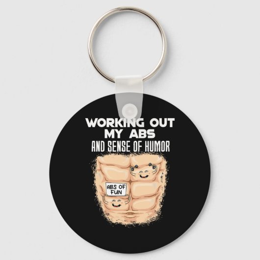 Grappig ABS Oefening Spieropbouw Bodybuilding 1 Sleutelhanger (Voorkant)