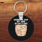 Grappig ABS Oefening Spieropbouw Bodybuilding 1 Sleutelhanger (Voorkant)