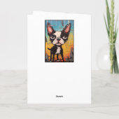 Grappig Abstract Boston Terrier Happy Birthday Naa Kaart (Achterkant)