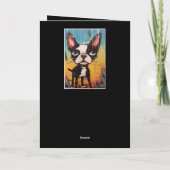 Grappig Abstract Boston Terrier Happy Birthday Naa Kaart (Achterkant)