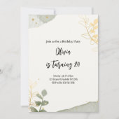 Grappig Abstract Botanisch Meisje Verjaardagsfeest Kaart (Voorkant)