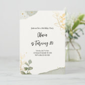 Grappig Abstract Botanisch Meisje Verjaardagsfeest Kaart (Staand voorkant)