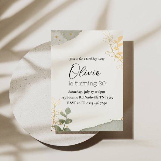 Grappig Abstract Botanisch Meisje Verjaardagsfeest Kaart