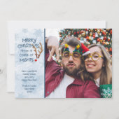 Grappig Abstract rendier met rode neus - van buite Feestdagenkaart (Voorkant)