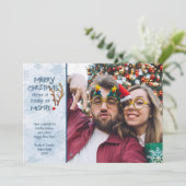 Grappig Abstract rendier met rode neus - van buite Feestdagenkaart (Staand voorkant)