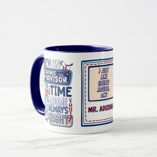 Grappig academisch adviseur altijd gelijk mok (Voorkant links)