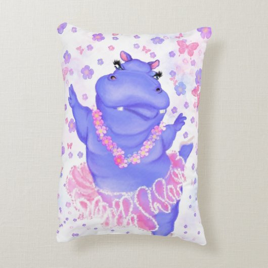 Grappig accent kussen ballerina hippo ballet danse (Achterkant (Verticaal))