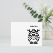 Grappig Achter Bars Zebra Leuke Dierlijke Cartoon Briefkaart (Staand voorkant)