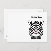 Grappig Achter Bars Zebra Leuke Dierlijke Cartoon Briefkaart (Voorkant / Achterkant)
