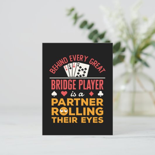 Grappig achter elke grote brug speler partner briefkaart (Staand voorkant)