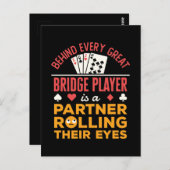 Grappig achter elke grote brug speler partner briefkaart (Voorkant / Achterkant)