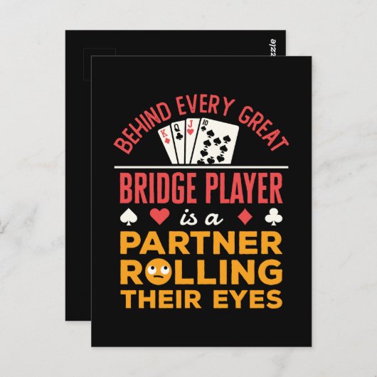 Grappig achter elke grote brug speler partner briefkaart (Voorkant / Achterkant)