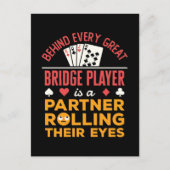 Grappig achter elke grote brug speler partner briefkaart (Voorkant)