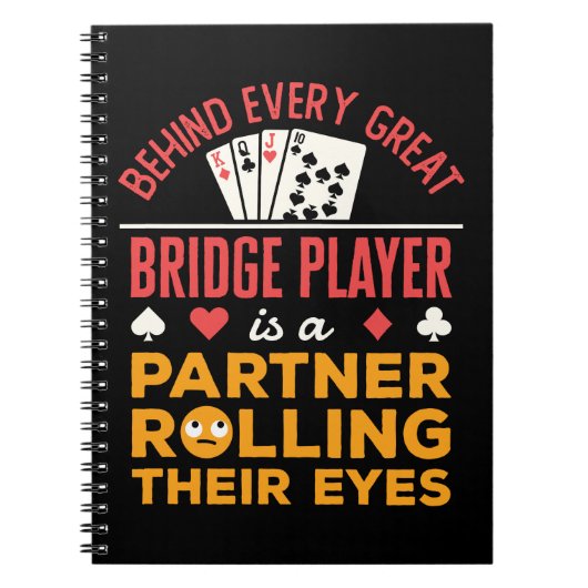 Grappig achter elke grote brug speler partner notitieboek (Voorkant)