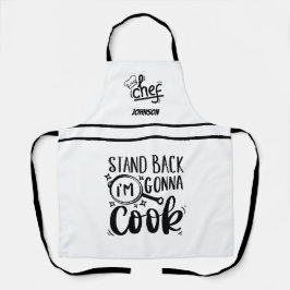 Grappig achteruit, ik ga koken schort