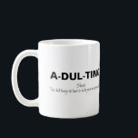 Grappig Adulting Koffiemok<br><div class="desc">Voor degenen die naar hun eigen huis zijn verhuisd en verantwoordelijk moeten worden voor alledaagse klusjes! Met het leuke gezegde 'A-DUL-TING, NOUN, DE DWAZE DINGEN DIE WE MOETEN DOEN OM TE BEWIJZEN DAT WE EEN VOLWASSENE ZIJN'. Een grappig cadeau voor elke volwassene voor alle gelegenheden, zou geweldig zijn als een...</div>