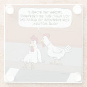 Grappig advies over het passeren van het plein glazen onderzetter (Achterkant)