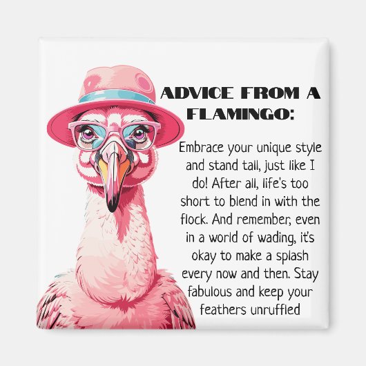 Grappig advies van A Flamingo Magneet (Voorkant)