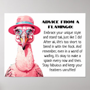 Grappig advies van A Flamingo Poster