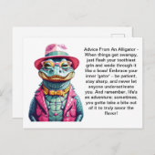 Grappig advies van een alligator briefkaart (Voorkant / Achterkant)