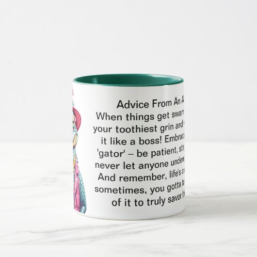 Grappig advies van een alligator mok (Midden)