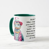 Grappig advies van een alligator mok (Voorkant links)