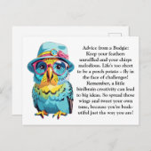 Grappig advies van een budgie briefkaart (Voorkant / Achterkant)