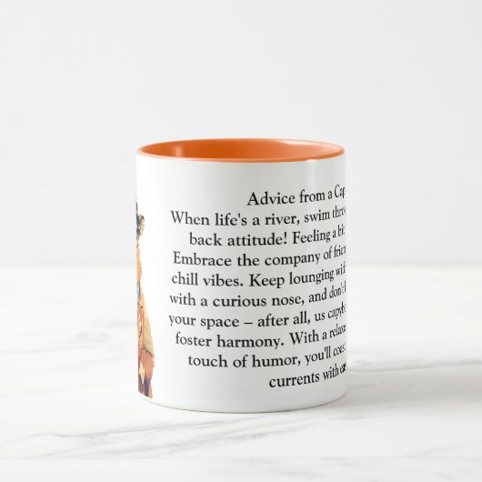 Grappig advies van een capibara mok (Midden)