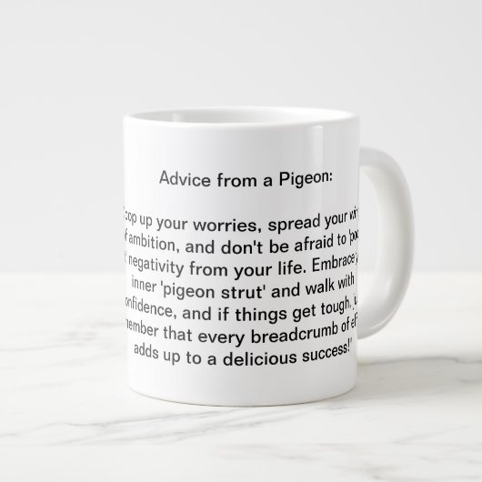 Grappig advies van een duif grote koffiekop (Voorkant rechts)