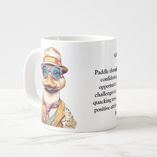 Grappig advies van een eend grote koffiekop (Links)