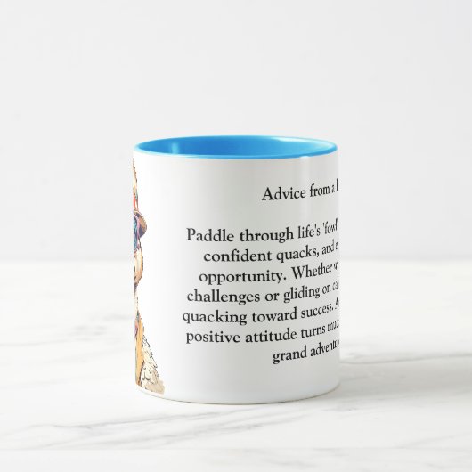 Grappig advies van een eend mok (Midden)