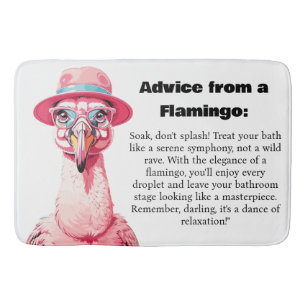 Grappig advies van een flamingo badmat