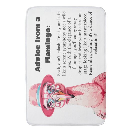 Grappig advies van een flamingo badmat (Voorkant Verticaal)