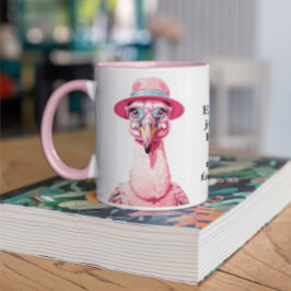 Grappig advies van een flamingo mok