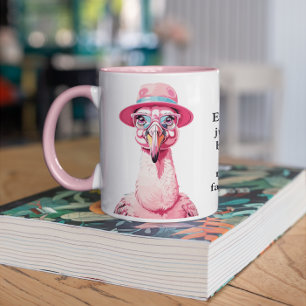 Grappig advies van een flamingo mok