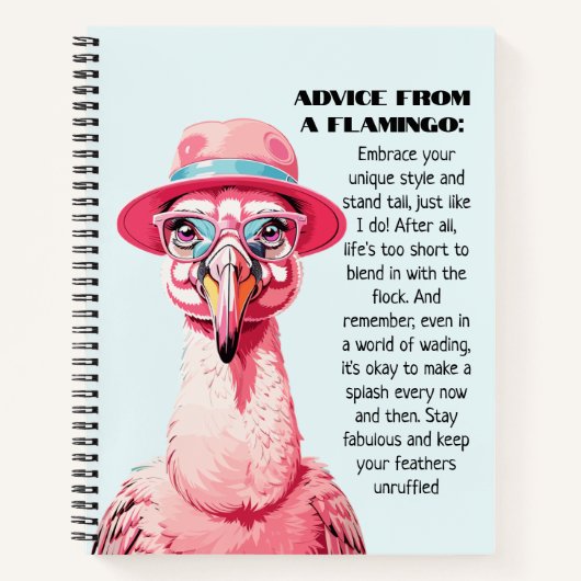 Grappig advies van een flamingo notitieboek (Voorkant)