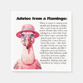 Grappig advies van een flamingo servet