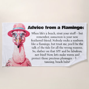 Grappig advies van een flamingo strandlaken