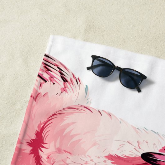 Grappig advies van een flamingo strandlaken (In situ)