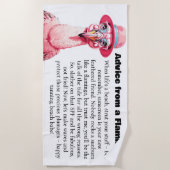 Grappig advies van een flamingo strandlaken (Voorkant)