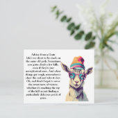 Grappig advies van een geit briefkaart (Staand voorkant)