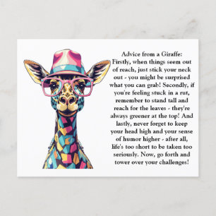 Grappig advies van een Giraffe Briefkaart
